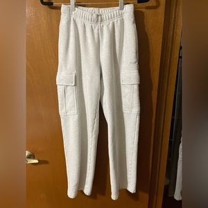 TNA mega cargo sweatpants in Heather cloud white